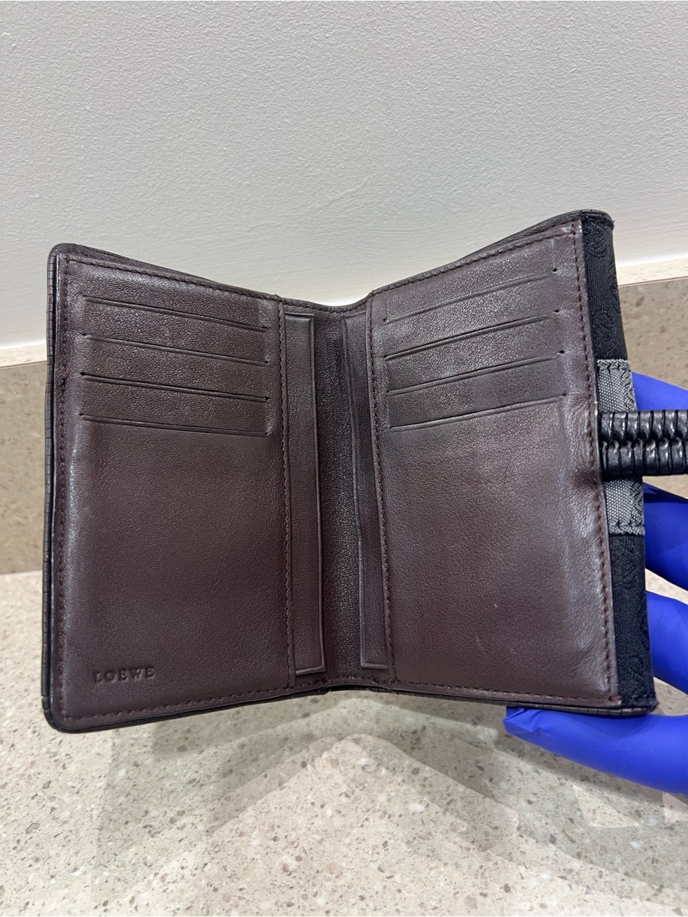 Loewe Denim Anagram Compact Wallet - Picture 8 of 13